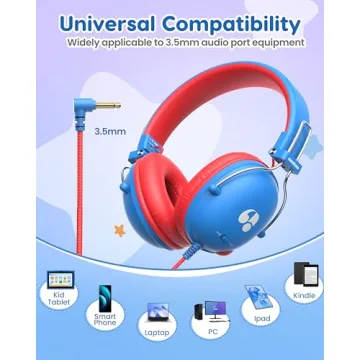 awatrue Kids Headphones - Safe Volume Stereo Sound for Kids