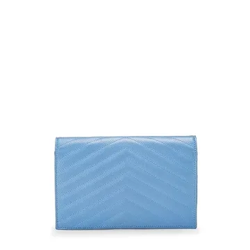 Yves Saint Laurent Blue Wallet-On-Chain - Timeless Luxury