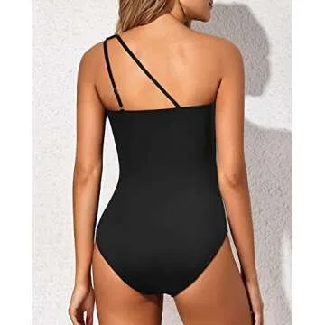 Holipick One Shoulder One Piece Swimsuit for Women