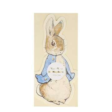Meri Meri Peter Rabbit™ Napkins, Absorbent 3-Ply Disposable Paper Napkins, Meri Meri Easter Napkins