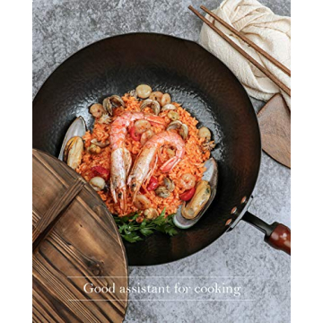 BIELMEIER 12.5" Carbon Steel Wok with Lid and Accessories