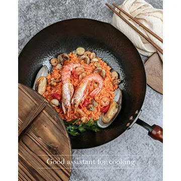 BIELMEIER 12.5" Carbon Steel Wok with Lid and Accessories