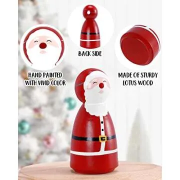 Xylolfsty Christmas Peg Dolls Playset for Kids Ages 7+