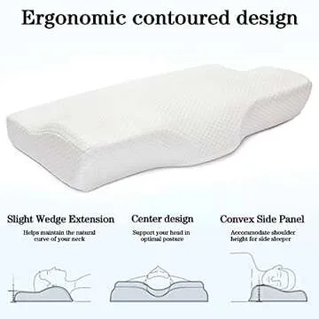 OCESOPH Contour Pillow,Memory Foam Pillow,Foam Pillow Sleeping,Orthopedic Sleeping Pillow Cervical Pillow for Neck and Shoulder Pain