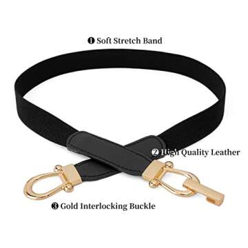 JASGOOD Skinny Elastic Belts: Stylish and Comfortable for Women