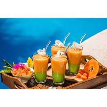 Hummingbird Glass Straws - Sustainable, Handmade, USA-Made - Perfect For Smoothies & Drinks - 4 Pack