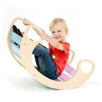CASSAROKIDS Waldorf Wooden Rocking Play (Earth Tone)