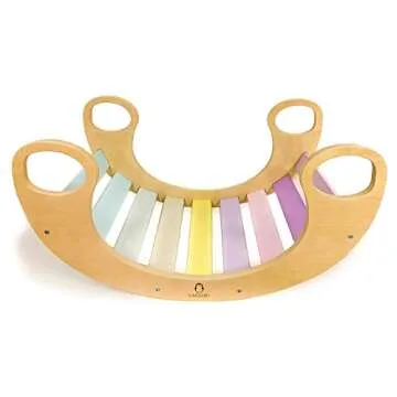 CASSAROKIDS Waldorf Wooden Rocking Play (Earth Tone)