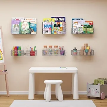 Wall35 Kansas Wall Mounted Kids Room Bookshelf Set of 6