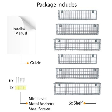 Wall35 Kansas Wall Mounted Kids Room Bookshelf Set of 6