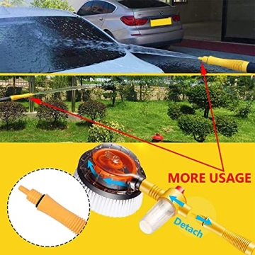 KUJOBUY Rotating Car Wash Brush with Foam Dispenser