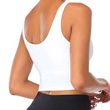 UOTJCNR Women’s Longline Padded Sports Bra for Fitness