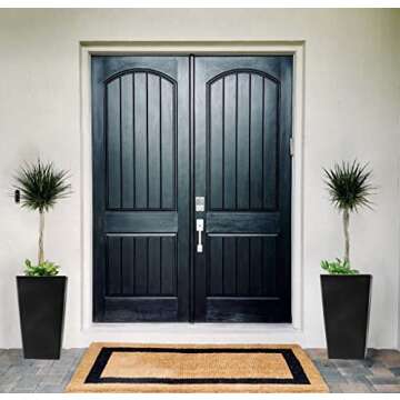 Shineloha 2 Pack Tall Planters + Baskets (Self Watering) (20" H) | Tall Planters for Outdoor & Indoor, Tall Front Porch Planters