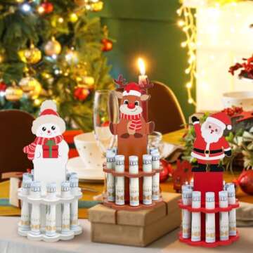 Sereliy Christmas Money Holders 3 Sets, Wooden Money Holders, Christmas Ornaments with 10 Holes Cake...