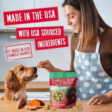 Charlee Bear Meaty Bites Dog Treats, Salmon & Sweet Potatoes, 2.5oz