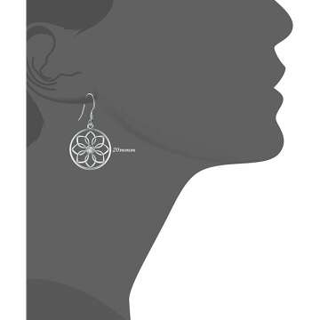 Lotus Flower Yoga Earrings in 925 Sterling Silver