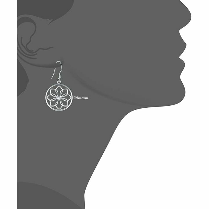 Lotus Flower Yoga Earrings in 925 Sterling Silver