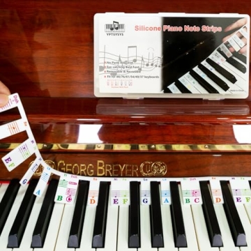 Removable Piano Keyboard Stickers for Beginners Made of Silicone Piano Note Guide for 88/76/61/54/39...
