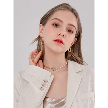 Elegant 14k Gold Plated Chunky Circle Earrings Set