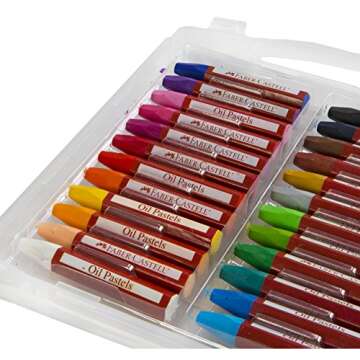 Faber-Castell Blendable Oil Pastels In Durable Storage Case- 24 Vibrant Colors - Non-Toxic Pastels for Kids