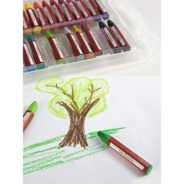 Faber-Castell Blendable Oil Pastels In Durable Storage Case- 24 Vibrant Colors - Non-Toxic Pastels for Kids