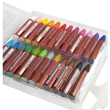 Faber-Castell Blendable Oil Pastels In Durable Storage Case- 24 Vibrant Colors - Non-Toxic Pastels for Kids