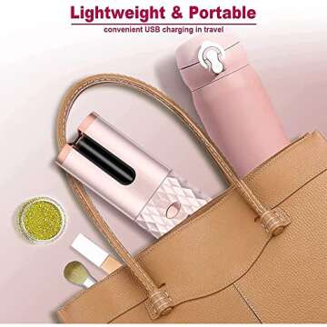 Portable Automatic Hair Curler | Wireless Ceramic Curling Iron | Cordless Self Curling Wand ● Adjustable Temperature ● Anti-Tangle ● Fast USB Recharge ● Travel Friendly