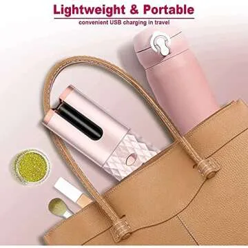 Portable Automatic Hair Curler | Wireless Ceramic Curling Iron | Cordless Self Curling Wand ● Adjustable Temperature ● Anti-Tangle ● Fast USB Recharge ● Travel Friendly