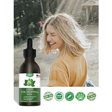 Liquid Chlorophyll Drops for Energy Boost and Detox