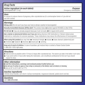 Levonorgestrel Emergency Contraceptive, 1 Count