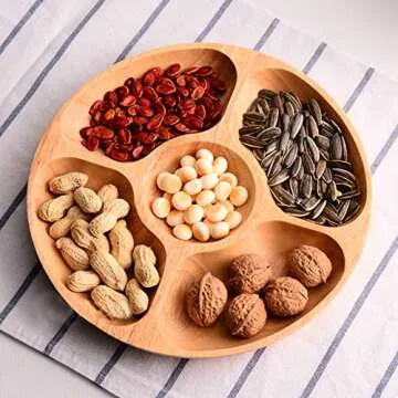 Elegant Bamboo Divided Serving Plate for All Occasions