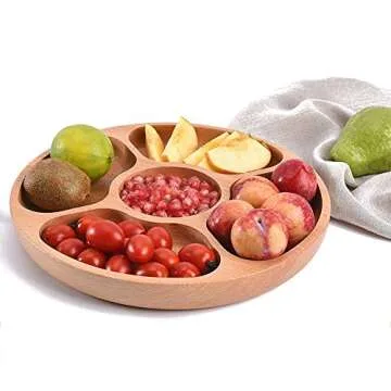 Elegant Bamboo Divided Serving Plate for All Occasions