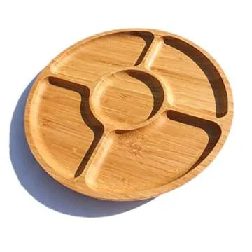 Elegant Bamboo Divided Serving Plate for All Occasions