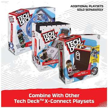 Tech Deck, The Berrics Transforming Park, X-Connect Park Creator, 30-inch Wide Foldable Playset with Storage and Exclusive Fingerboard, Kids Toy for Ages 6 and up