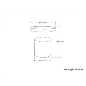 SIMPLIHOME Haynes SOLID MANGO WOOD 16 Inch Wide Round Boho Wooden Accent Table in White Wash, Fully Assembled, For the Living Room and Bedroom