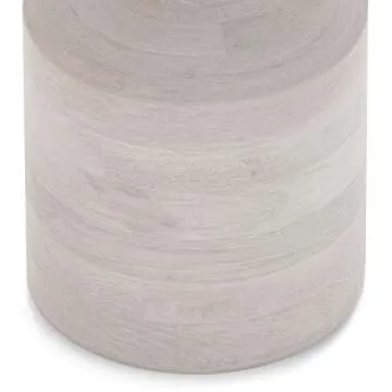 SIMPLIHOME Haynes SOLID MANGO WOOD 16 Inch Wide Round Boho Wooden Accent Table in White Wash, Fully Assembled, For the Living Room and Bedroom