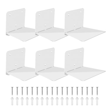 FENTEC Floating Book Shelves - Space-Saving Invisible Design, 6-Pack
