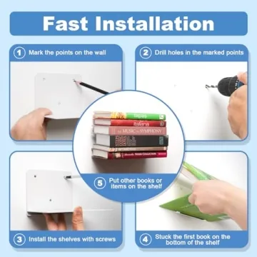 FENTEC Invisible Floating Book Shelves - Stylish Storage Solution