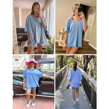 Oversized T-Shirt and Biker Shorts Set for Women