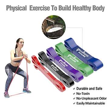 YOOBAND POWER Resistance Band Set,Pull Up Assistance Bands,Exercise Bands,Workout Stretch Bands,Mobility Bands, Powerlifting Bands for Power Training,Physical Therapy,Home Fitness(red,10-35 lbs)