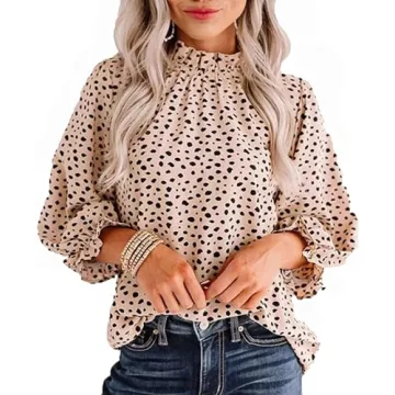 Avanova Women's Chic Leopard Printed Blouse - Elegant Style in Beige