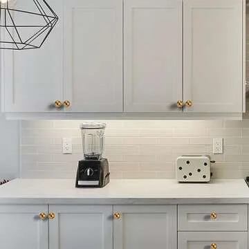 Amerdeco 10 Pack Antique Brass Cabinet Knobs Single Hole Cabinet Pulls 1 Inch Diameter Round Drawer Knobs and Pulls for Bathroom Cabinets ZH0053