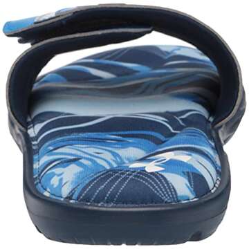 Under Armour Womens Ignite Vi Graphic Fb Slide Sandal, Academy Blue (400)/Blue Circuit, 4 Big Kid US