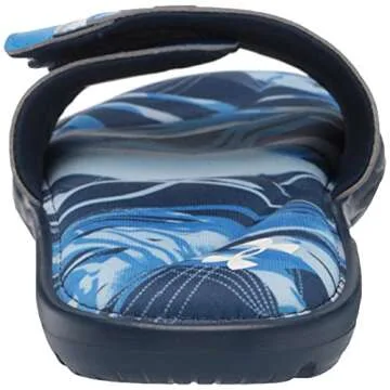 Under Armour Womens Ignite Vi Graphic Fb Slide Sandal, Academy Blue (400)/Blue Circuit, 4 Big Kid US