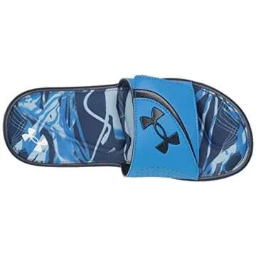 Under Armour Womens Ignite Vi Graphic Fb Slide Sandal, Academy Blue (400)/Blue Circuit, 4 Big Kid US