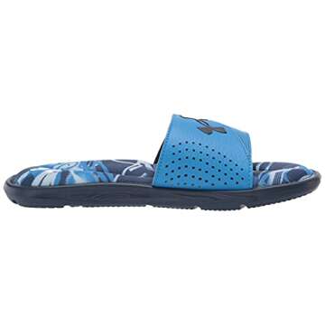 Under Armour Womens Ignite Vi Graphic Fb Slide Sandal, Academy Blue (400)/Blue Circuit, 4 Big Kid US