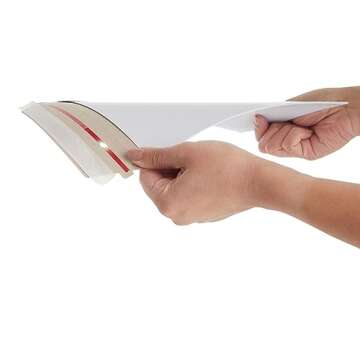 Juvale 100 Pack 6x8 Rigid Mailers - 550 GSM Thick Self Adhesive Stay Flat Cardboard Envelopes for Shipping Photos, Documents, Collectible Trading Cards (White)