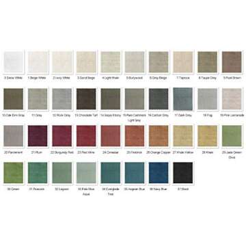 ChadMade Tallis Collection Fabric Sample Booklet in 15cm(L) x 10cm(W) x 5.5cm(H), Polyester Linen Blend, Midweight, 38 Colors Included, Front Back Same Color and Texture