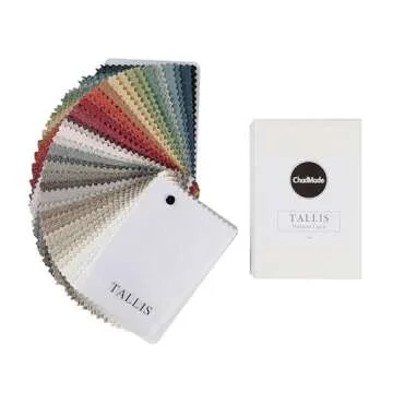 ChadMade Tallis Collection Fabric Sample Booklet in 15cm(L) x 10cm(W) x 5.5cm(H), Polyester Linen Blend, Midweight, 38 Colors Included, Front Back Same Color and Texture