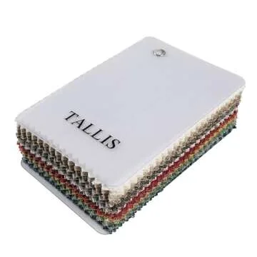 ChadMade Tallis Collection Fabric Sample Booklet in 15cm(L) x 10cm(W) x 5.5cm(H), Polyester Linen Blend, Midweight, 38 Colors Included, Front Back Same Color and Texture